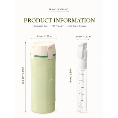 4-in-1 Travel Toiletry Dispenser | Refillable, Leak-Proof & TSA-Friendly