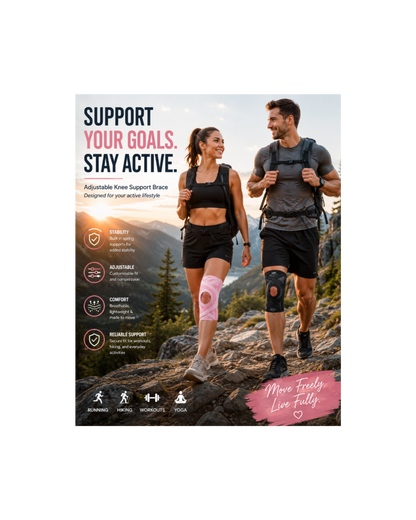 Adjustable Knee Support Brace – Open Patella Compression & Stabilizing Support